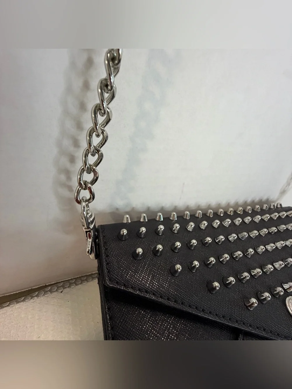 Rebecca Minkoff Black Studded Envelope Wristlet
